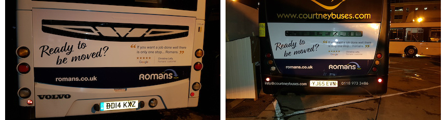 rear bus advertising campaign romans estate agents